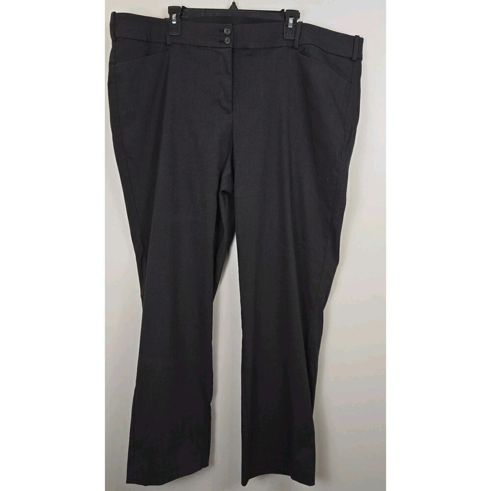 Lane Bryant Plus Size 28 Black Wide Leg Career Dress Pants 2 Button Classic
